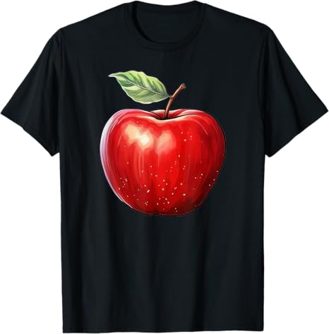 Unisex Cotton T-Shirt with Fun Graphic Print - Apple
