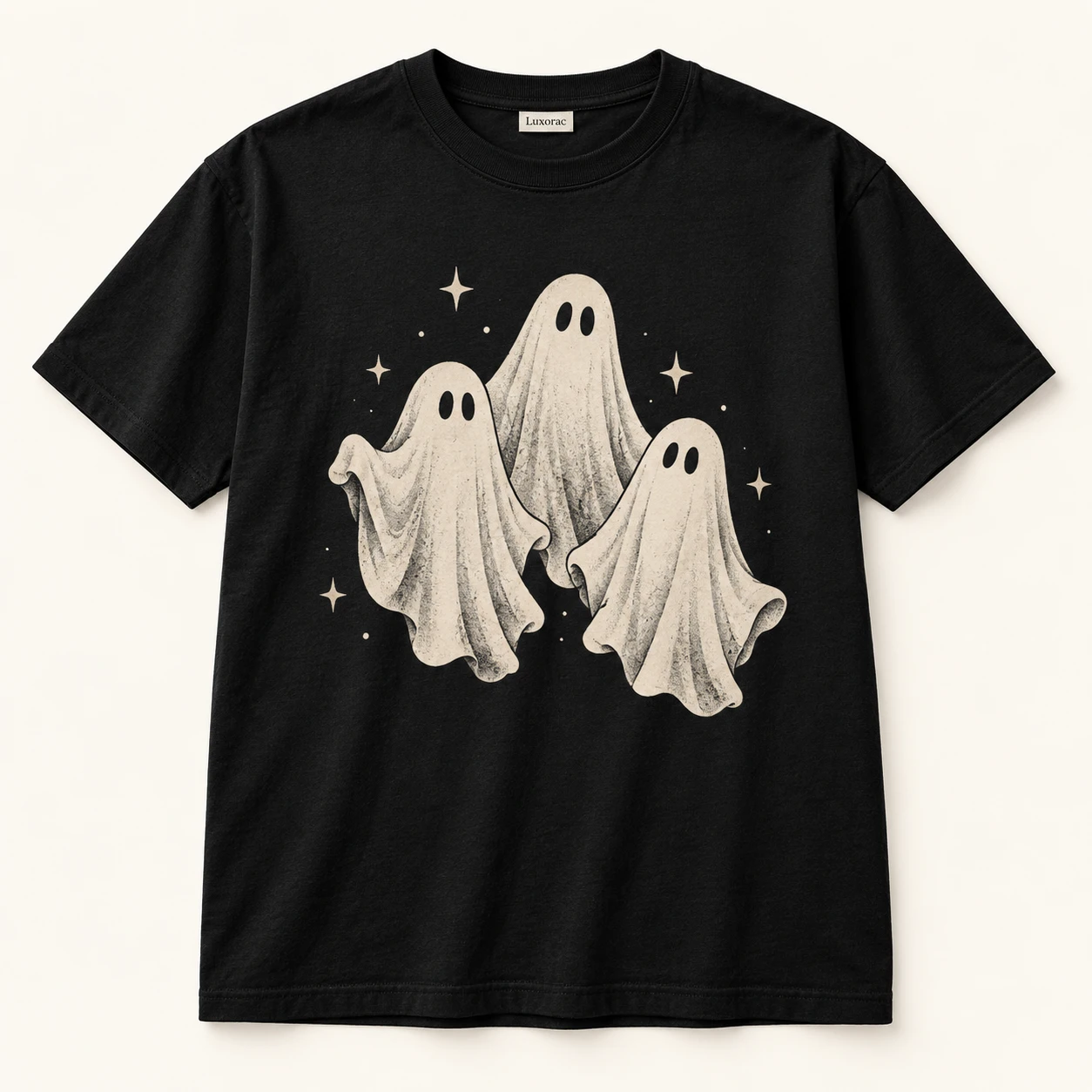 Black Ghost Social Club Tee, Three friendly white ghosts